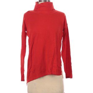 NWT Eileen Fisher Lava Red Merino Wool Asymmetric Tunic Sweater Size XXS